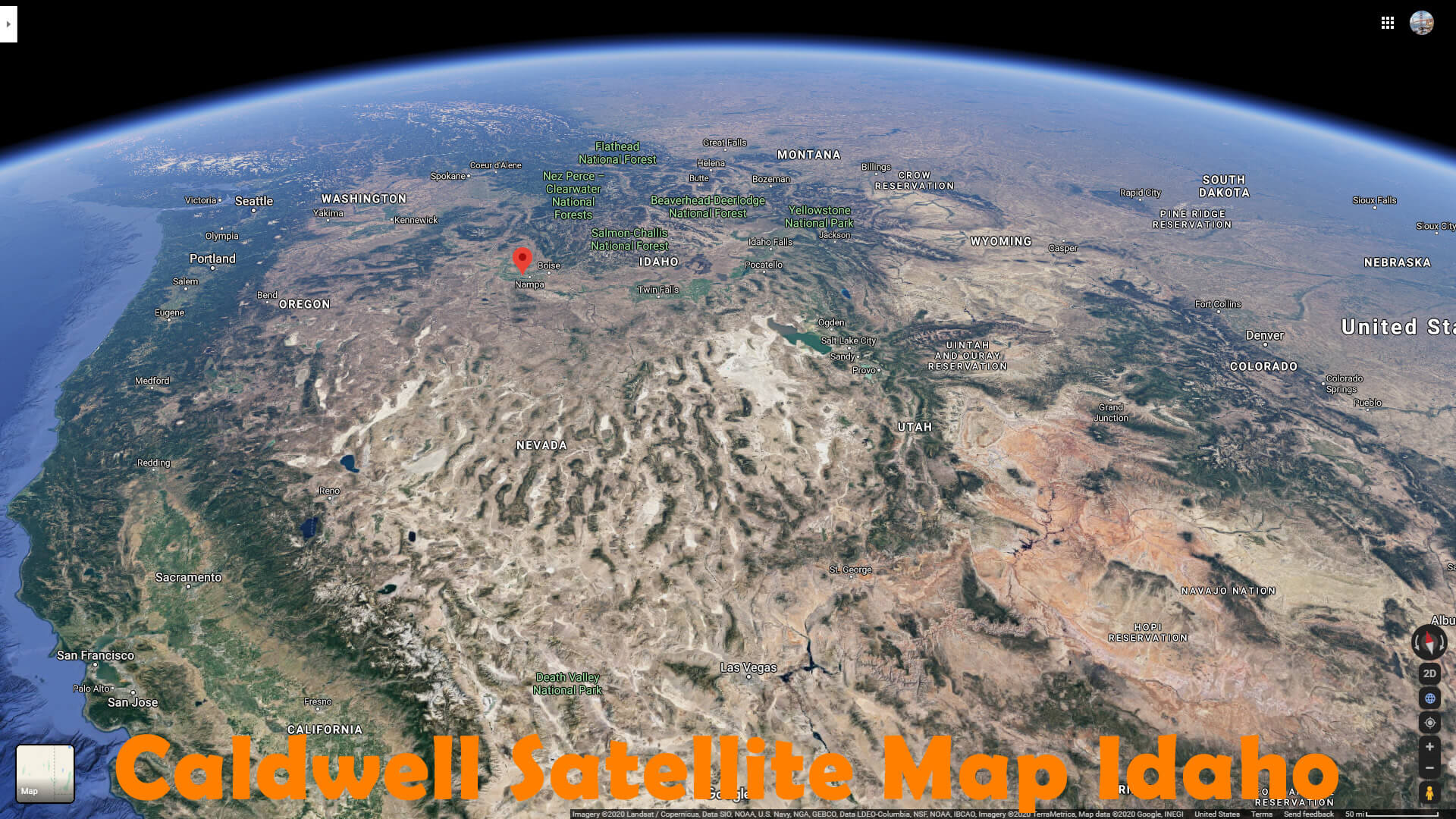 Caldwell Satellite Carte Idaho